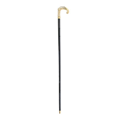 Luxury Walking Stick – Handcrafted 24K Gold-Plated Designer Cane With Black Beechwood Shaft