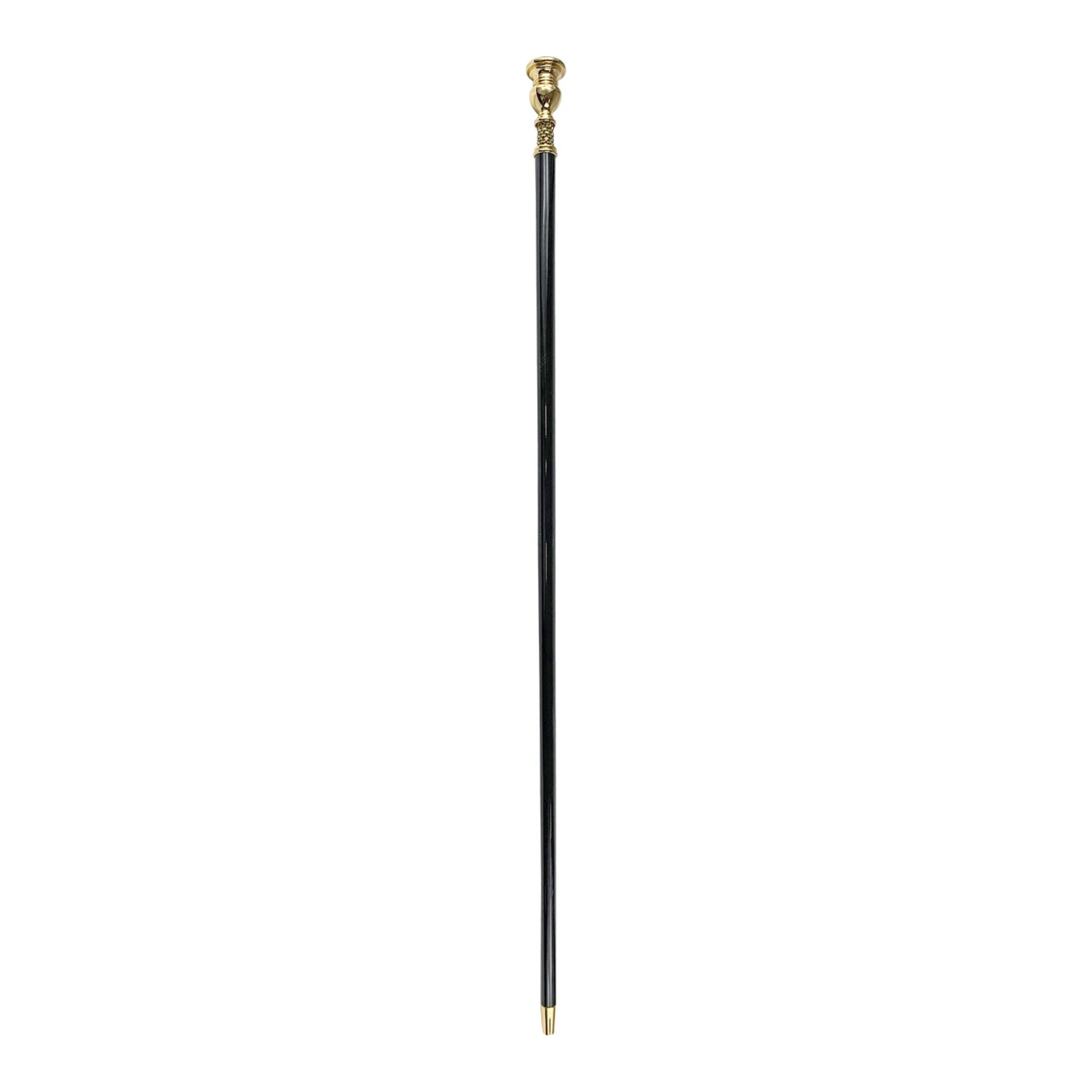Emerald Crystal Walking Cane – Handcrafted 24K Gold Plated Handle, Beechwood Shaft