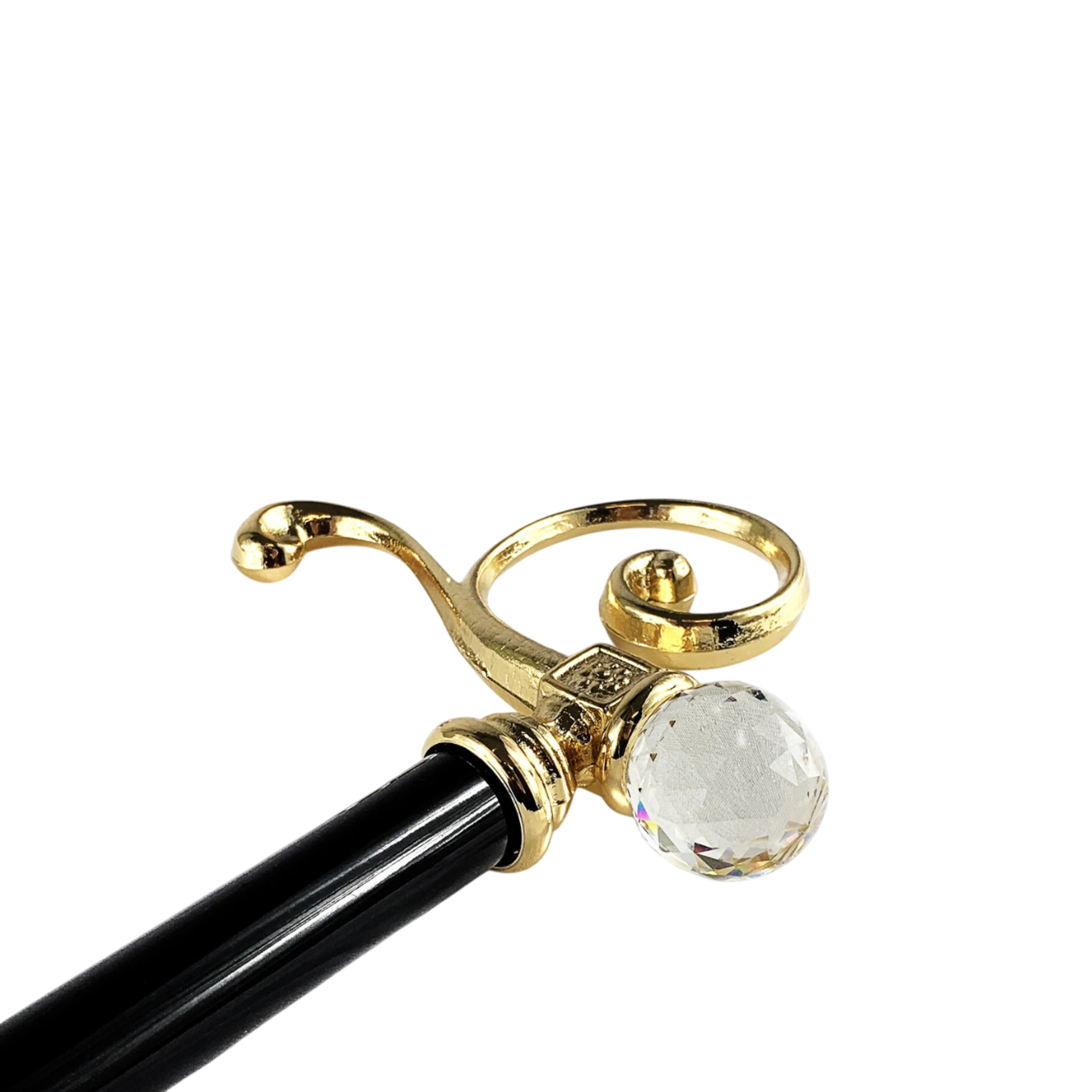 Gold Plated Walking Cane – Handmade Italian Luxury Walking Stick with Swarovski Crystal