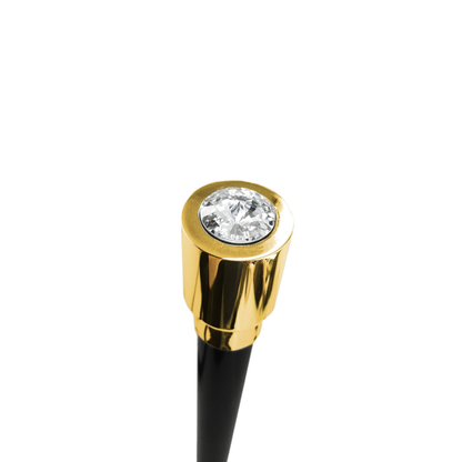 24K Gold Walking Stick – Handmade Italian Luxury Cane with Swarovski Crystal