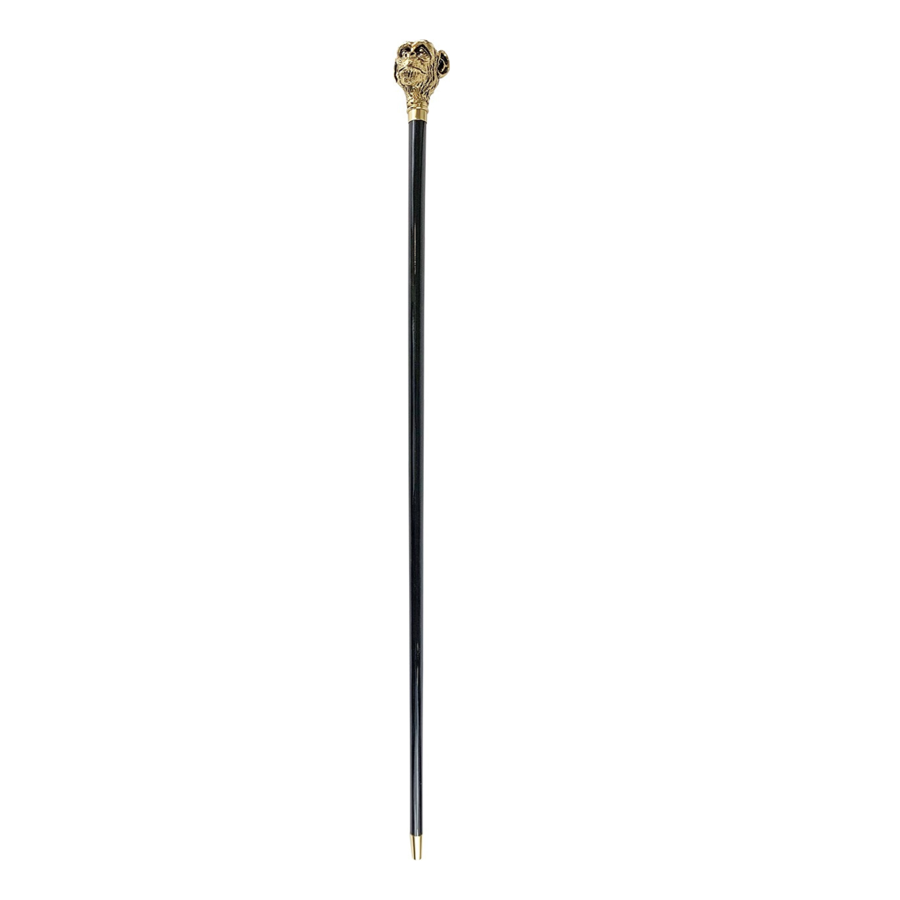 Gold Plated Walking Stick – Handcrafted Italian Cane With 24K Gold Handle