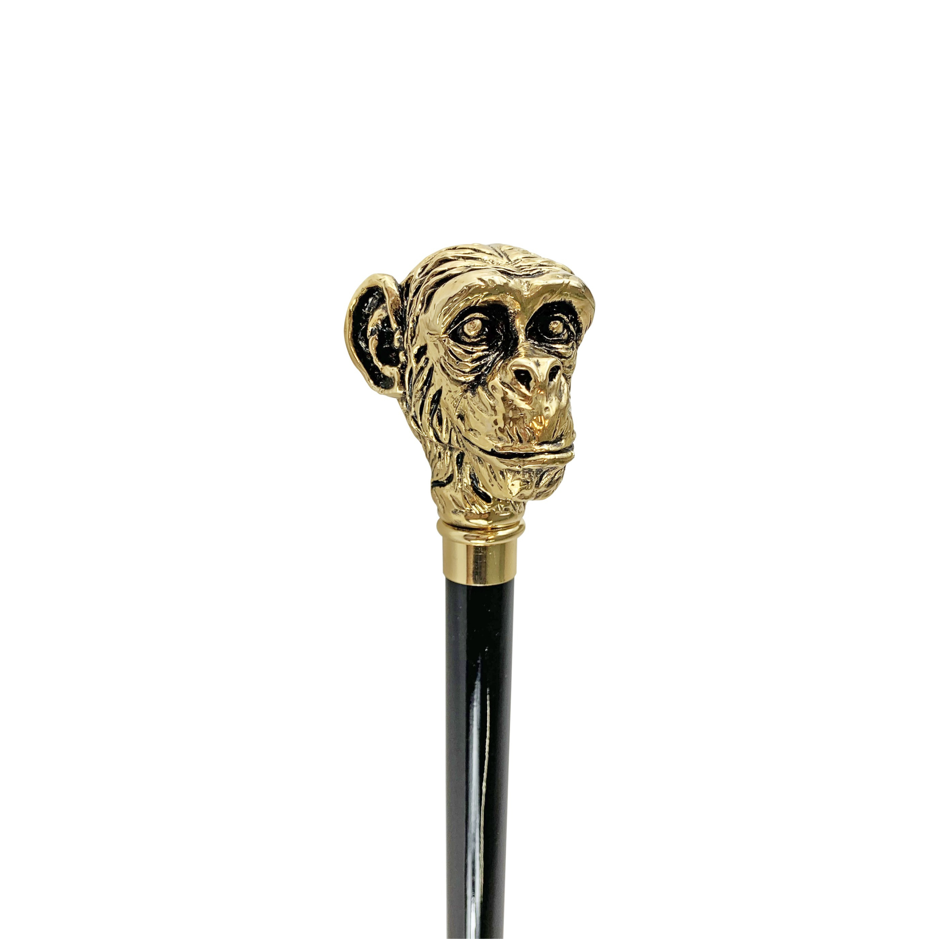 Gold Plated Walking Stick – Handcrafted Italian Cane With 24K Gold Handle