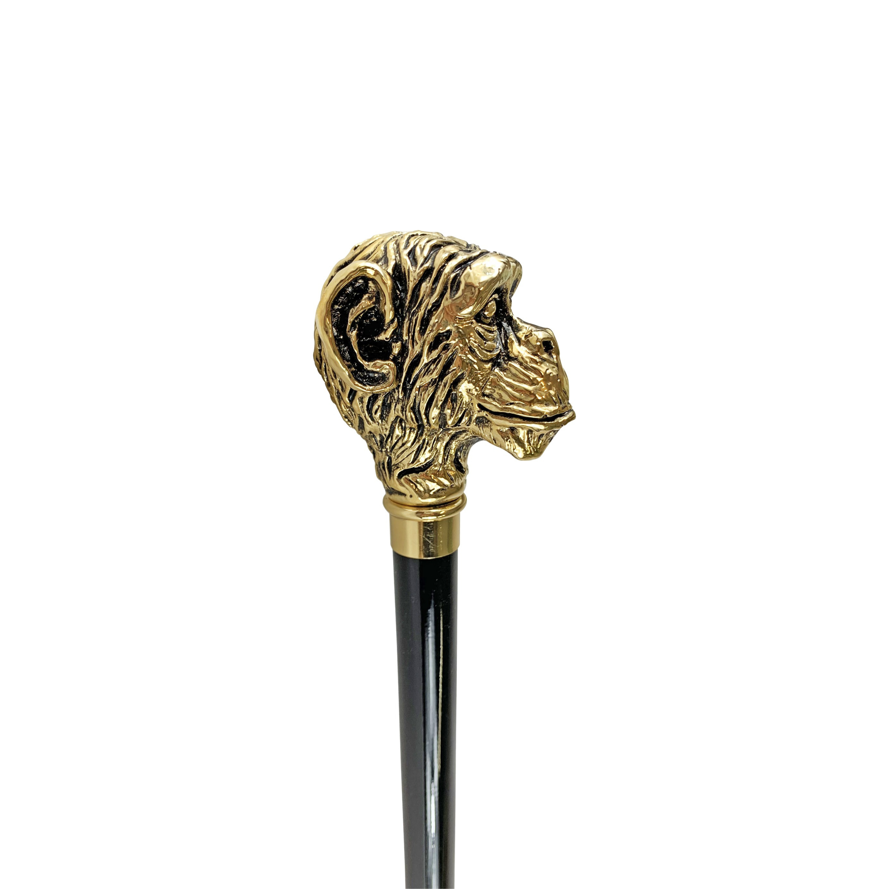 Gold Plated Walking Stick – Handcrafted Italian Cane With 24K Gold Handle
