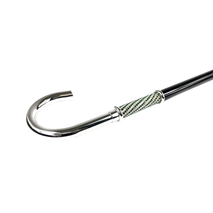 Luxury Walking Stick – Silver-Plated Handle with Emerald Rhinestone Cane for Formal Occasions