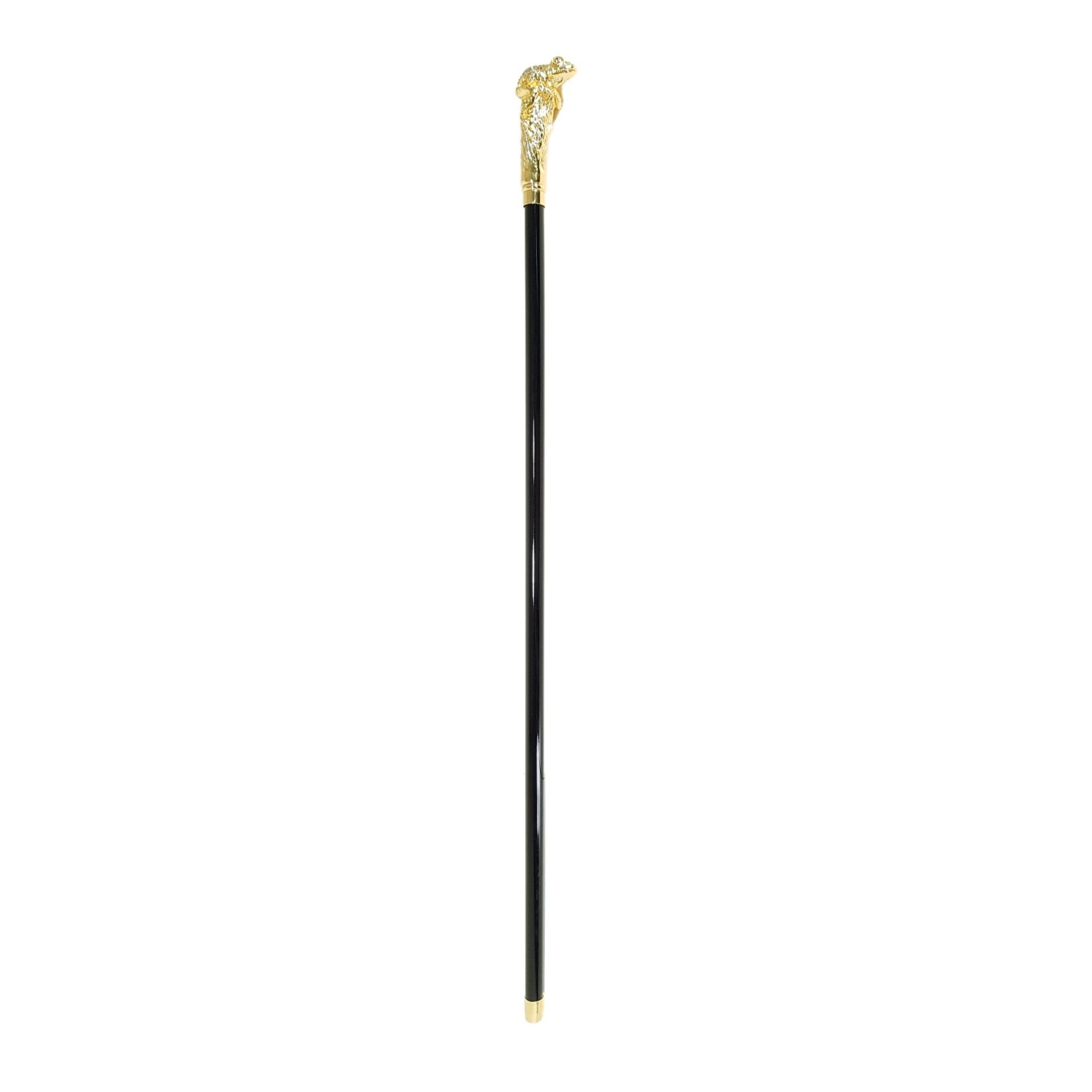 Luxury Walking Cane – Italian Handmade Frog Handle with Swarovski Crystals & 24K Gold