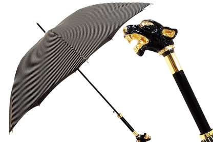 Elegant Italian enameled dog umbrella for men from Ilmarchesato's premium collection, featuring detailed dog illustrations and durable canopy.