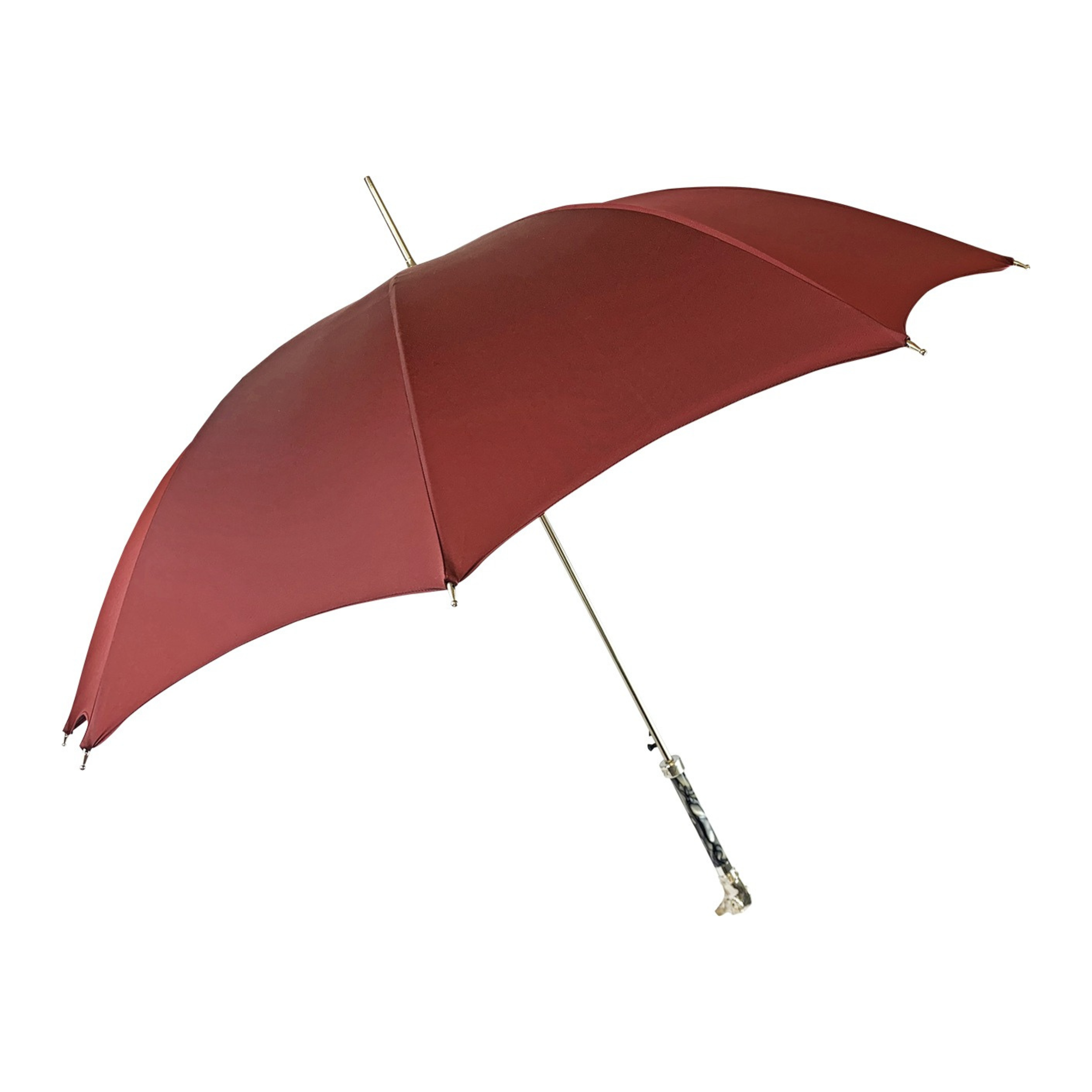 Elegant men’s umbrella featuring a silver-plated Labrador handle by Ilmarchesato, showcasing a classic design.