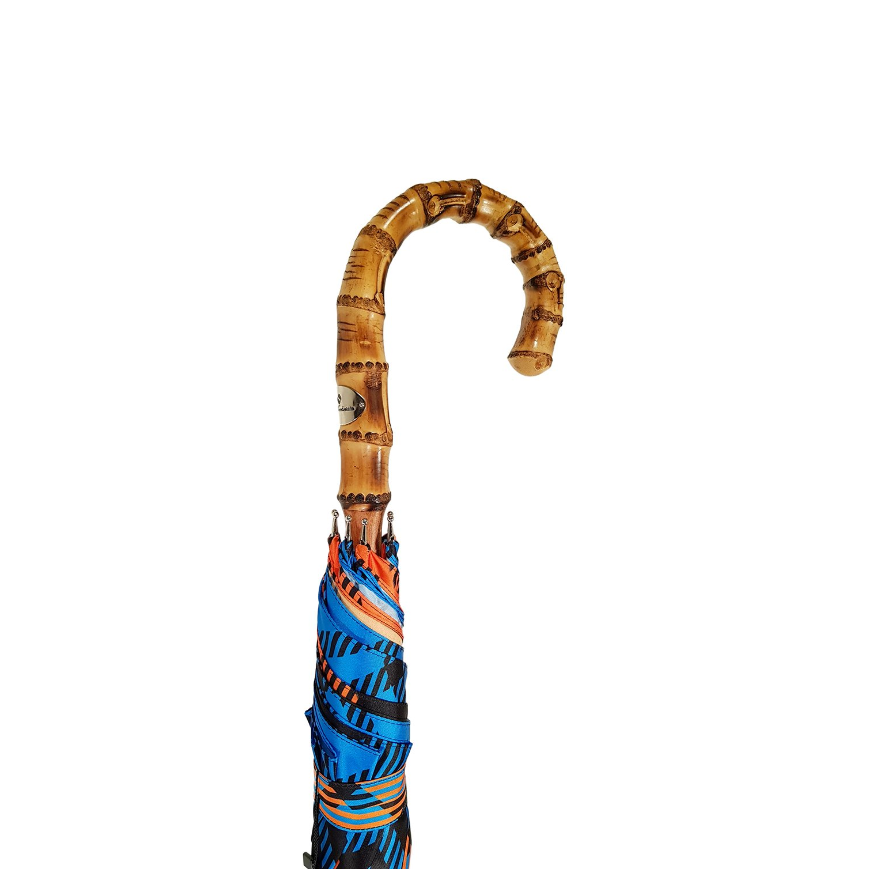 Ilmarchesato gentleman's umbrella featuring a whangee bamboo handle, elegantly designed for men.