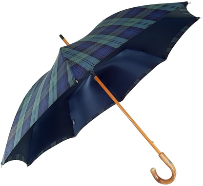 Ilmarchesato men's cotton double-canopy umbrella with satin interior, showcasing sturdy frame and elegant design.