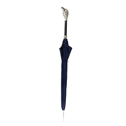 Ilmarchesato exclusive gentleman's umbrella featuring a silver-plated hawk handle, elegant design for men.
