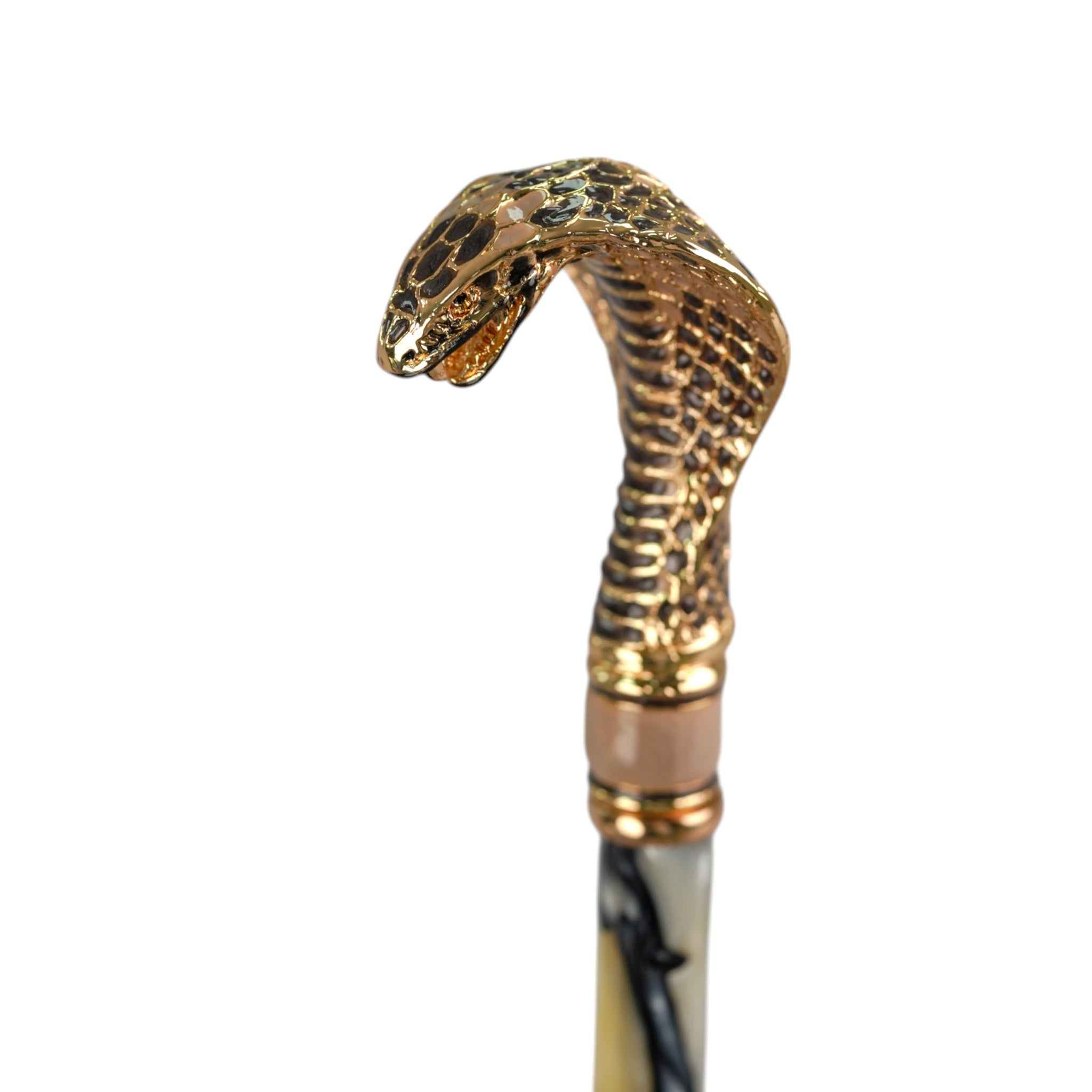 Luxury rain umbrella by Ilmarchesato with a golden cobra handle, designed for women, featuring a stylish and elegant canopy.