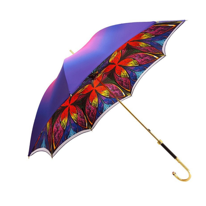 Elegant Ilmarchesato women's double cloth umbrella featuring a sparkling Swarovski handle and a stylish design.