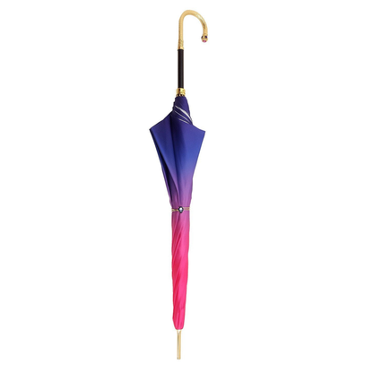 Elegant Ilmarchesato women's double cloth umbrella featuring a sparkling Swarovski handle in a stylish design.