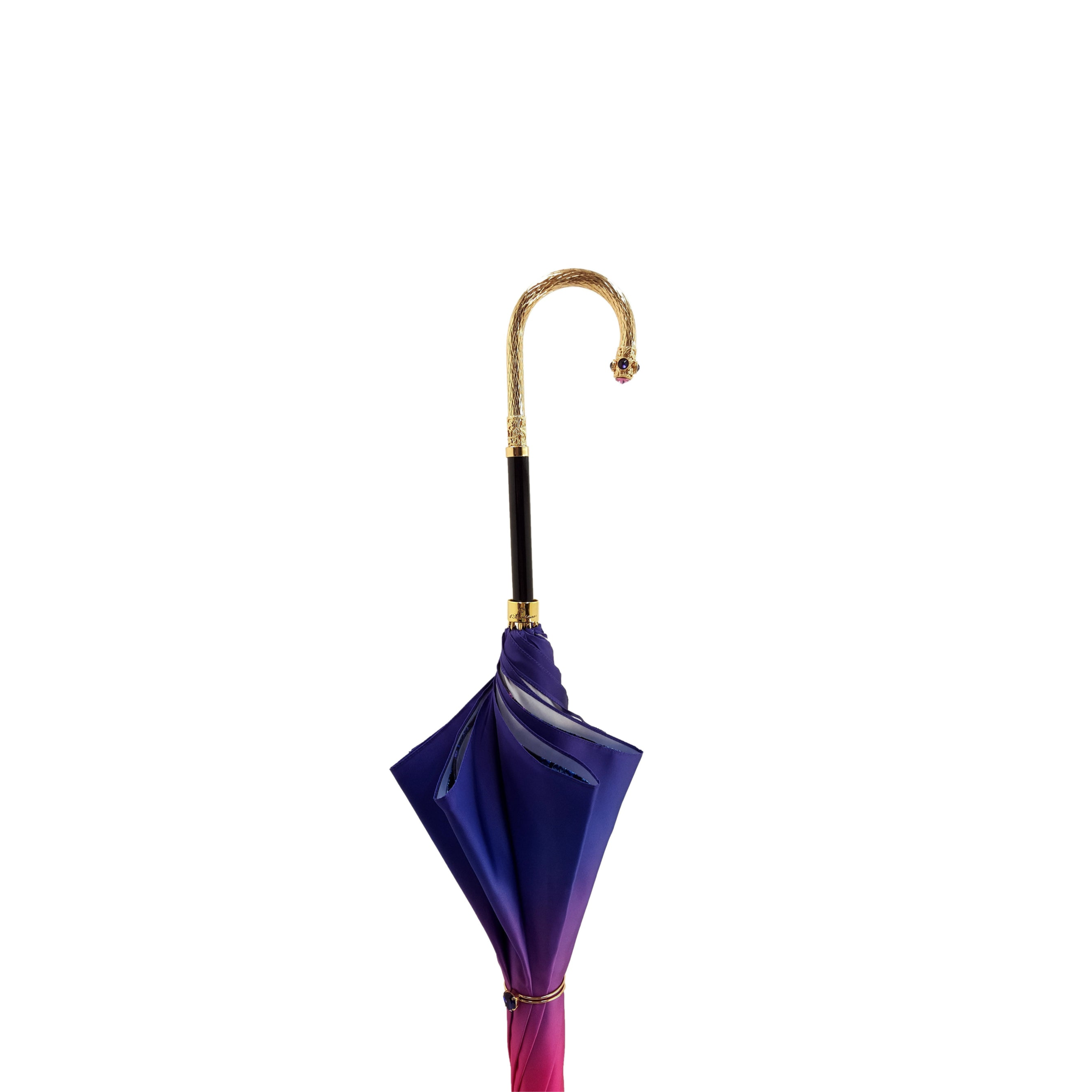 Elegant Ilmarchesato women's double cloth umbrella featuring a sparkling Swarovski handle in a stylish design.