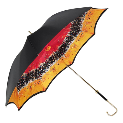 Ilmarchesato multicolored double canopy umbrella featuring a sparkling Swarovski handle.
