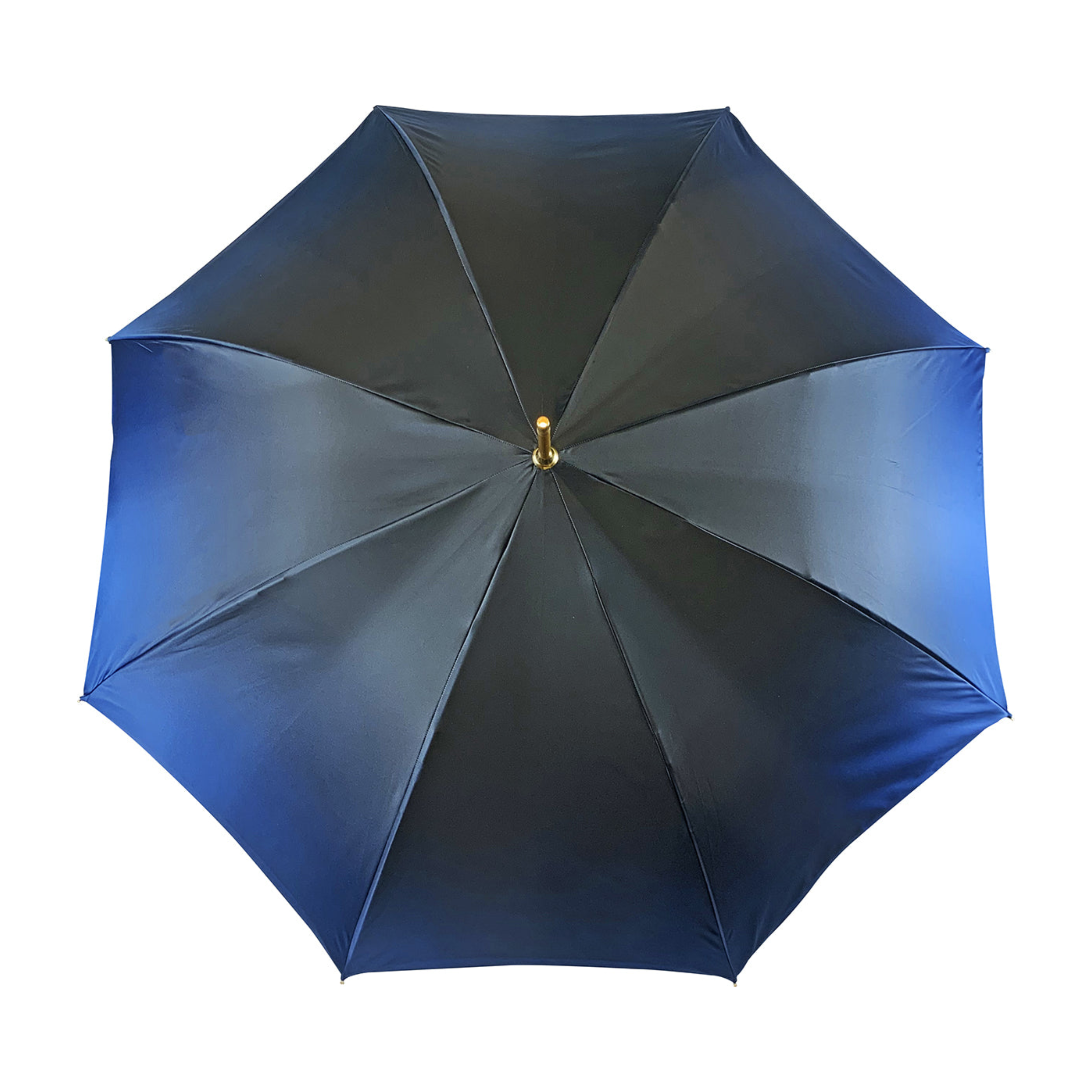 Navy blue luxury umbrella by Ilmarchesato featuring a Swarovski crystal sphere handle, perfect for rainy days.