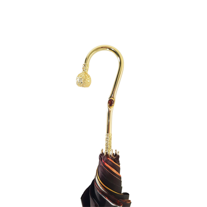 Colorful butterfly double canopy luxury rain umbrella for women by Ilmarchesato, featuring vibrant butterfly patterns and sturdy double canopy design.