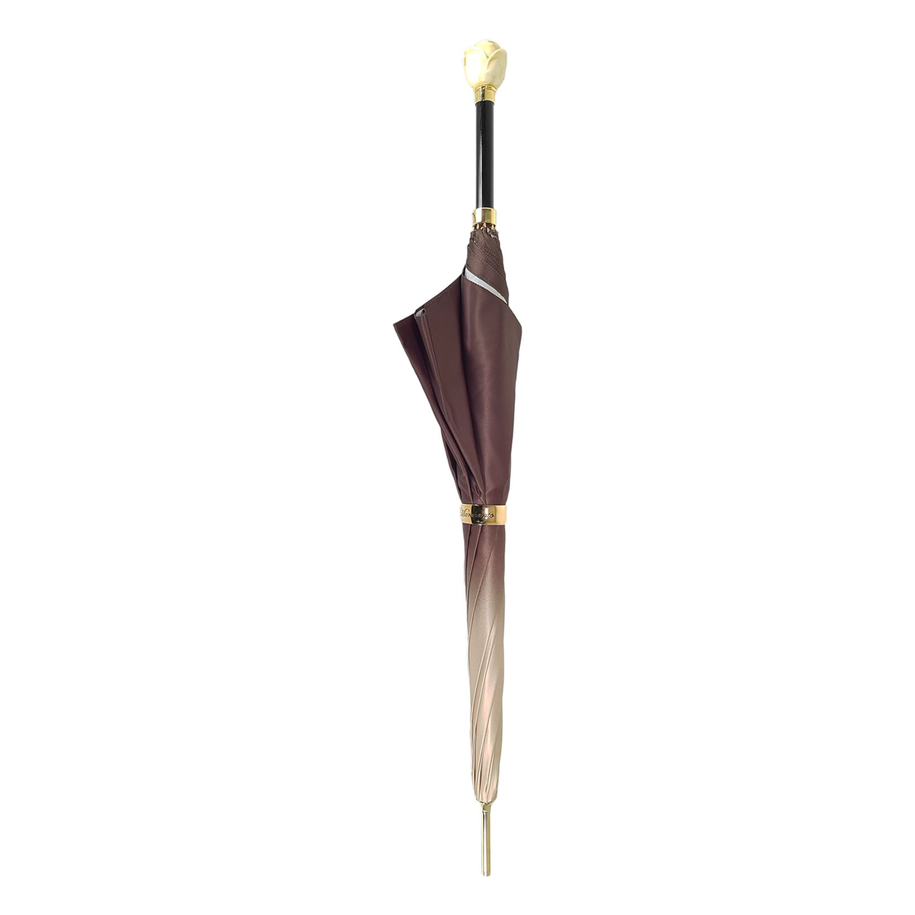 Ilmarchesato luxury double canopy umbrella featuring an elegant rose print, perfect for rainy days.