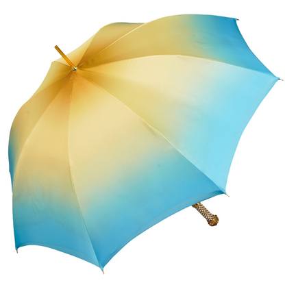 Royal Azure Limited Edition luxury umbrella by Ilmarchesato, showcasing intricate design and vibrant blue color.