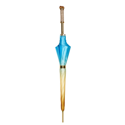 Royal Azure Limited Edition Luxury Umbrella by Ilmarchesato, featuring a vibrant blue canopy and intricate design details.