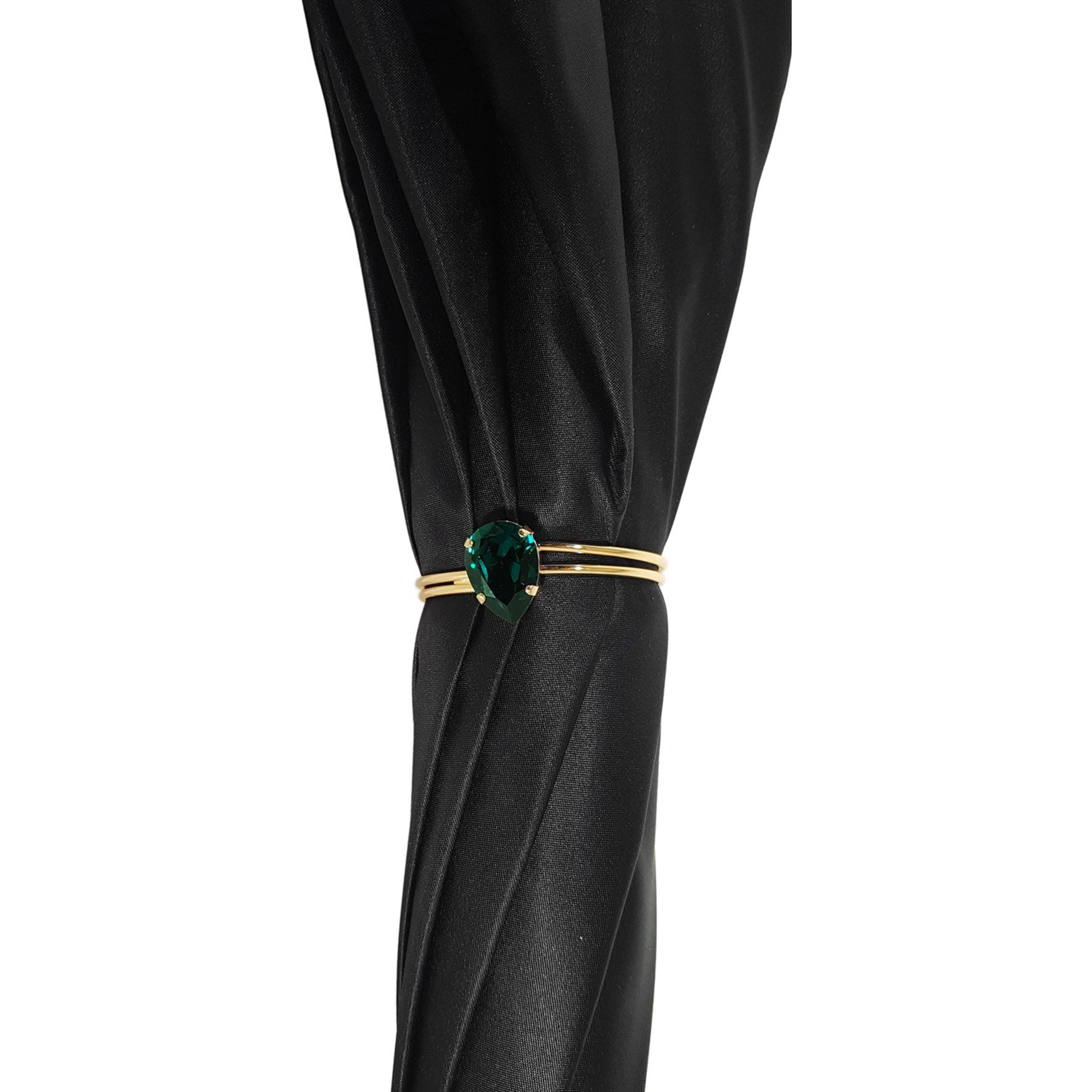 Luxury green double canopy umbrella with floral interior design by Ilmarchesato, open against a light background.