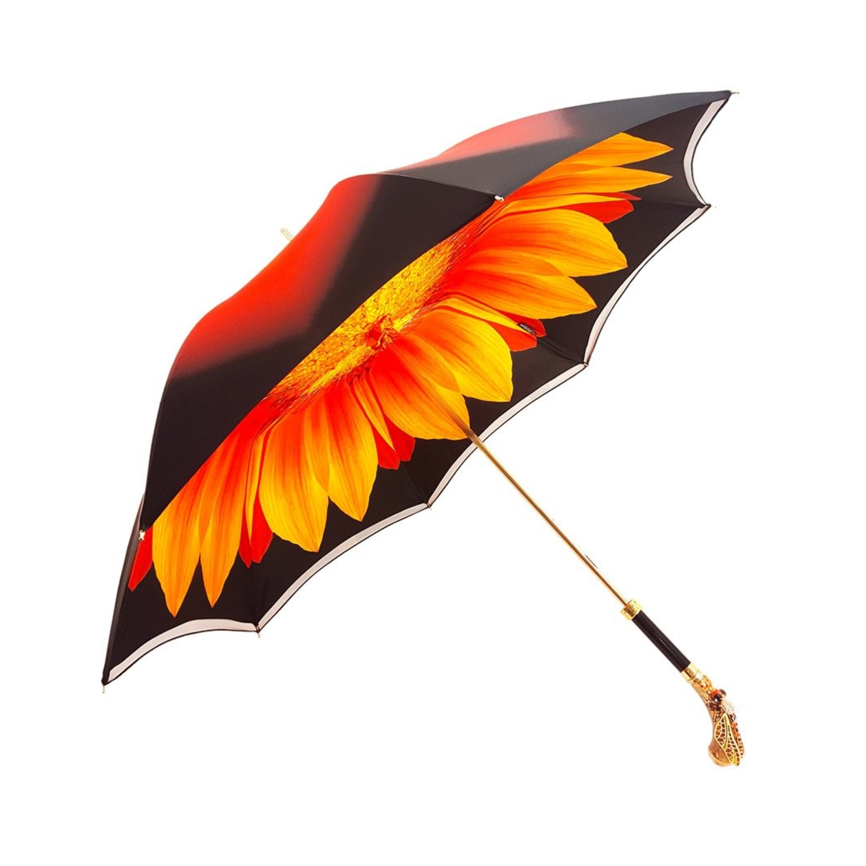 Ilmarchesato dragonfly-inspired double canopy luxury umbrella for women, showcasing intricate designs and elegant structure.