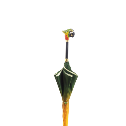 Ilmarchesato parrot-inspired double canopy luxury umbrella for women, showcasing vibrant colors and unique design.