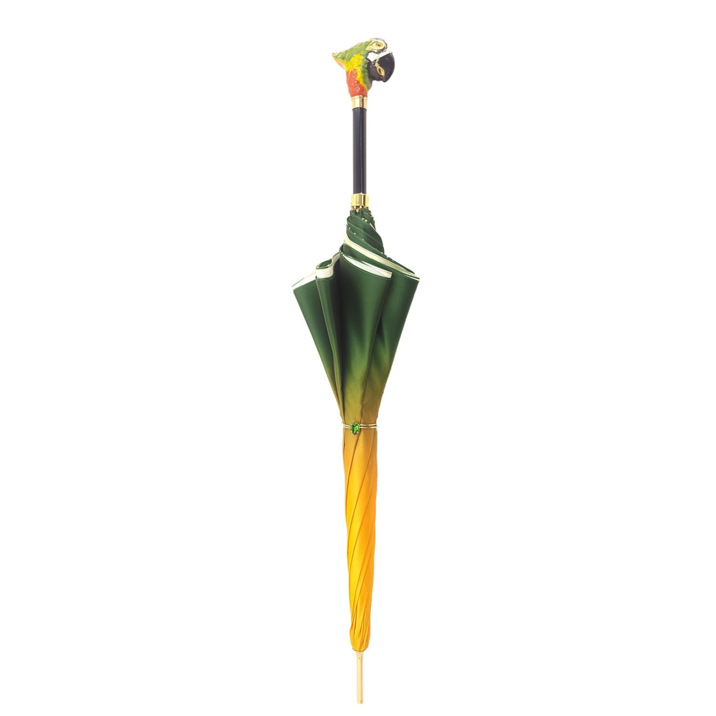 Ilmarchesato parrot-inspired double canopy luxury umbrella for women, showcasing vibrant colors and elegant design.