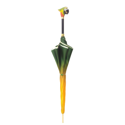Ilmarchesato parrot-inspired double canopy luxury umbrella for women, showcasing vibrant colors and elegant design.