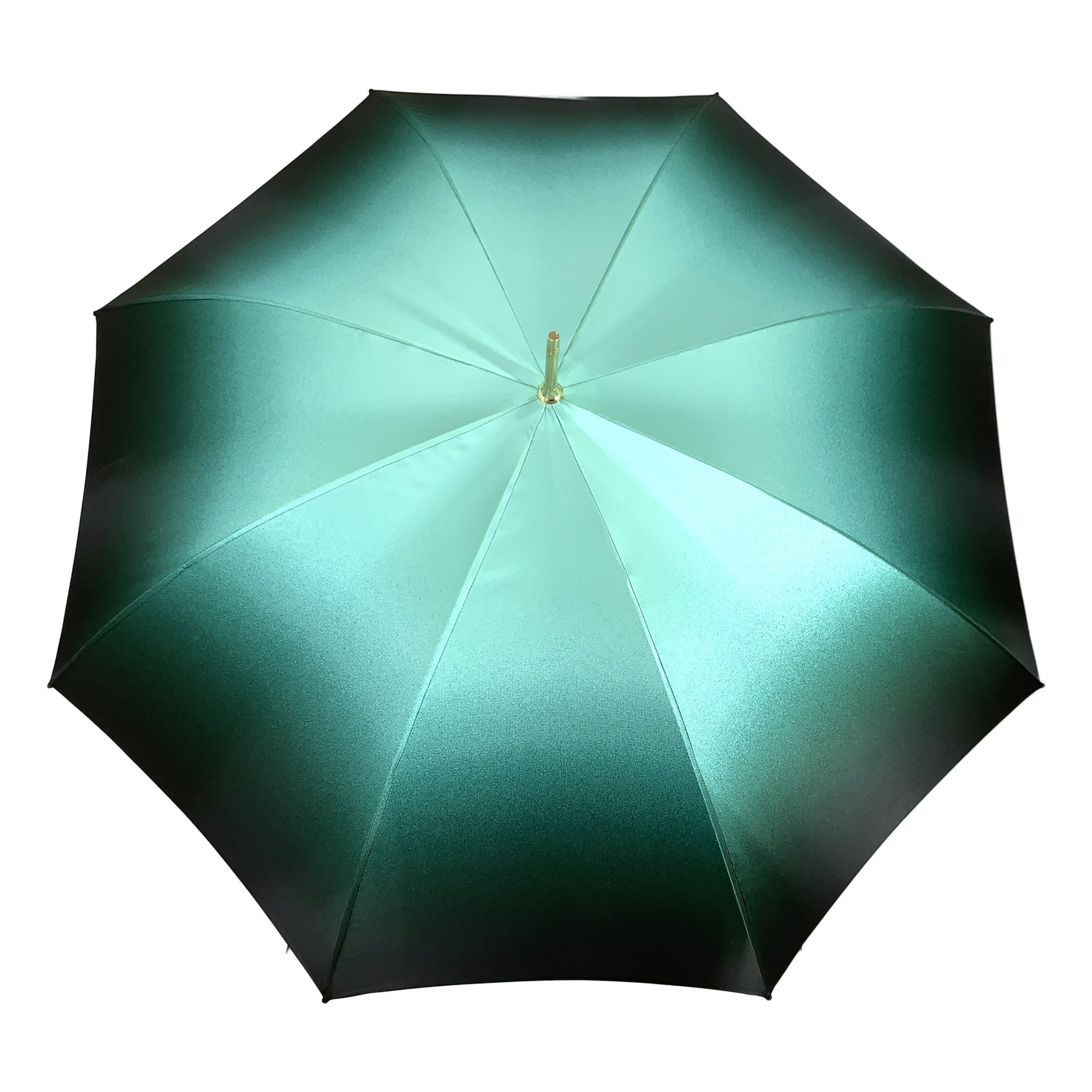Teal floral double canopy luxury umbrella for women by Ilmarchesato, showcasing vibrant flowers against a teal background.