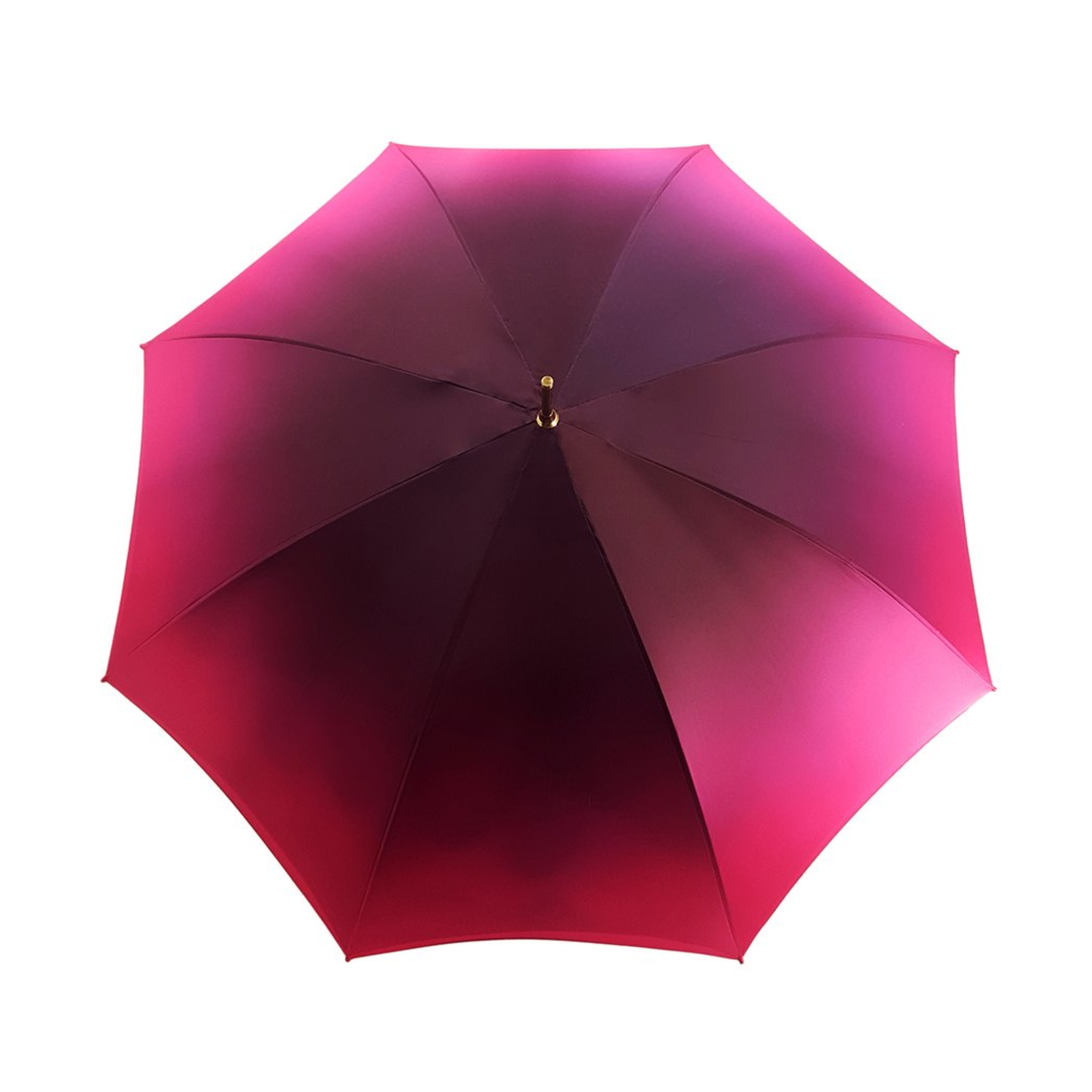Ilmarchesato double canopy toucan umbrella with gradient fuchsia design, stylish rain umbrella featuring vibrant bird pattern.