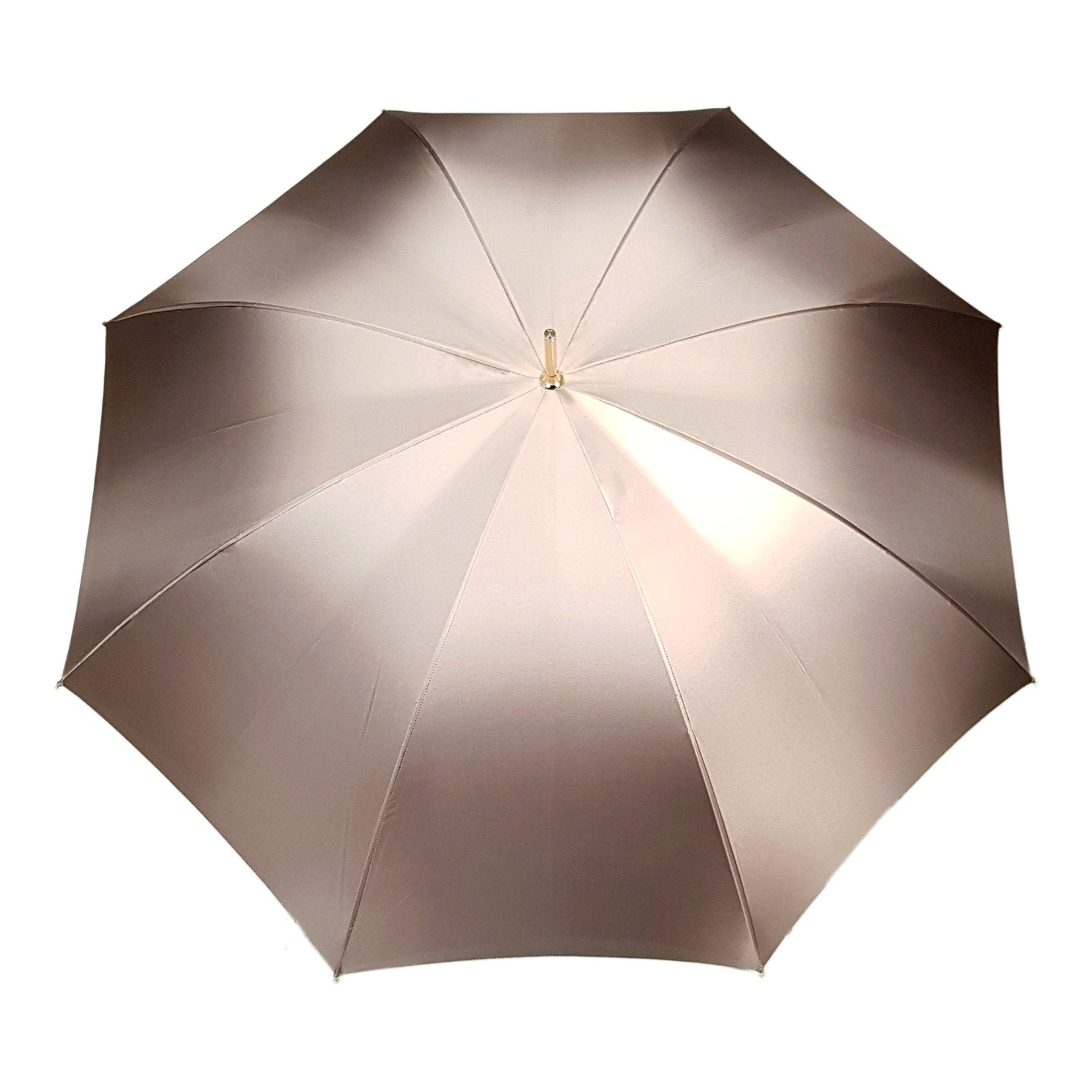 Dolphin-inspired double canopy umbrella by Ilmarchesato featuring a blue rose interior design.