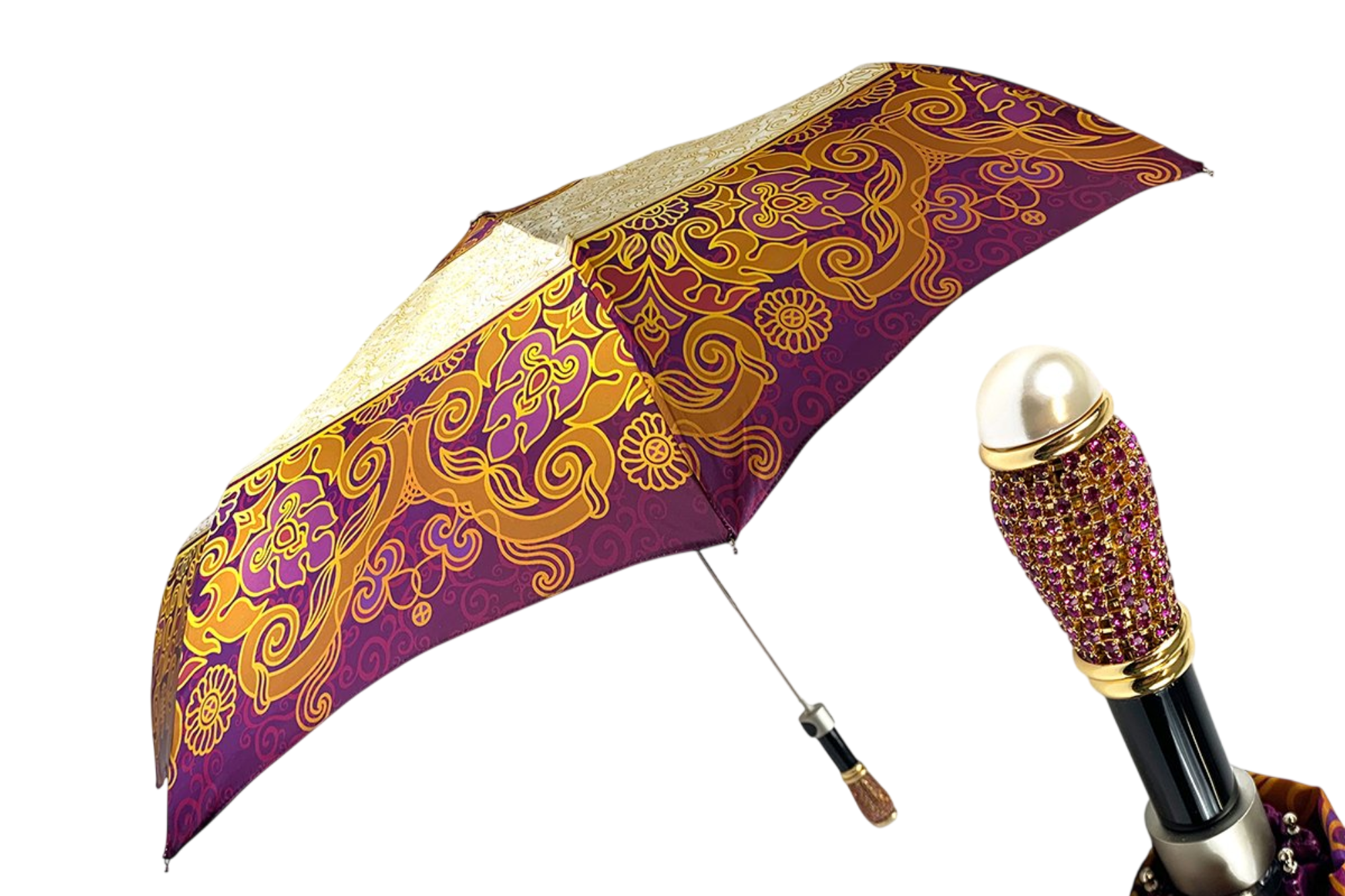 Exclusive Geometric Women’s Folding Umbrella with Swarovski Crystals