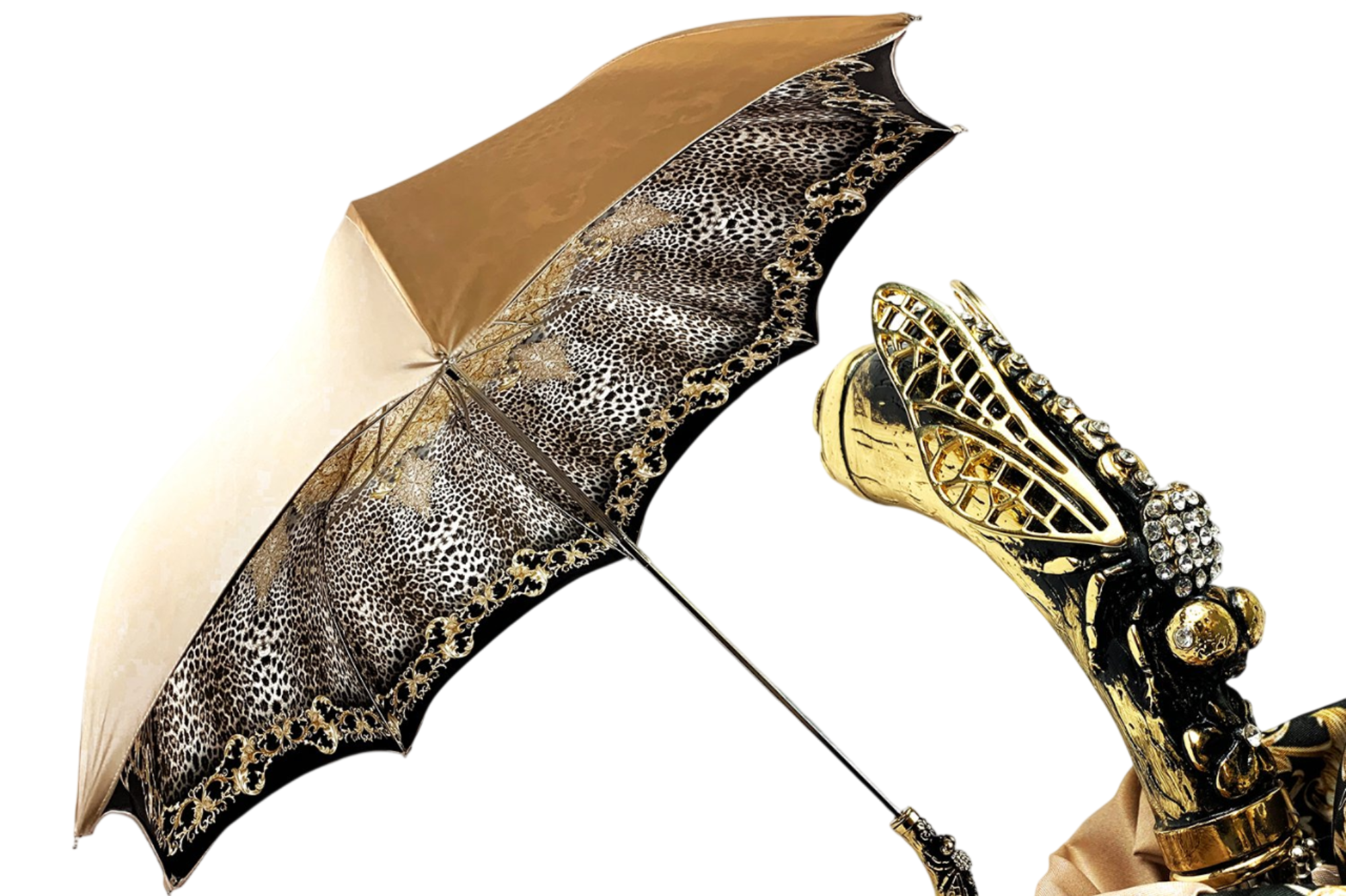 Designer 24K Gold-Plated Dragonfly Women’s Umbrella