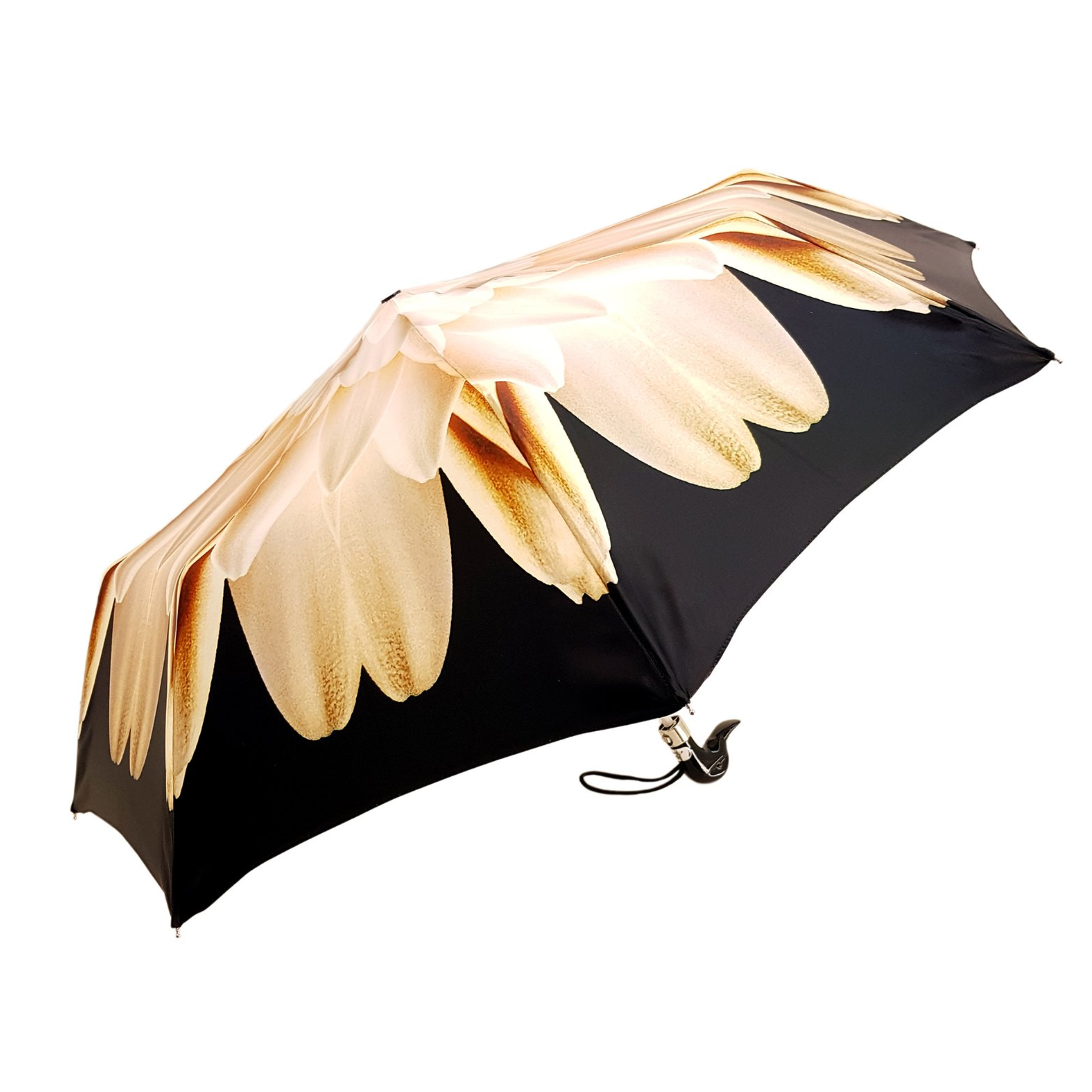 Lotus Women’s Folding Umbrella with Black Duck Handle
