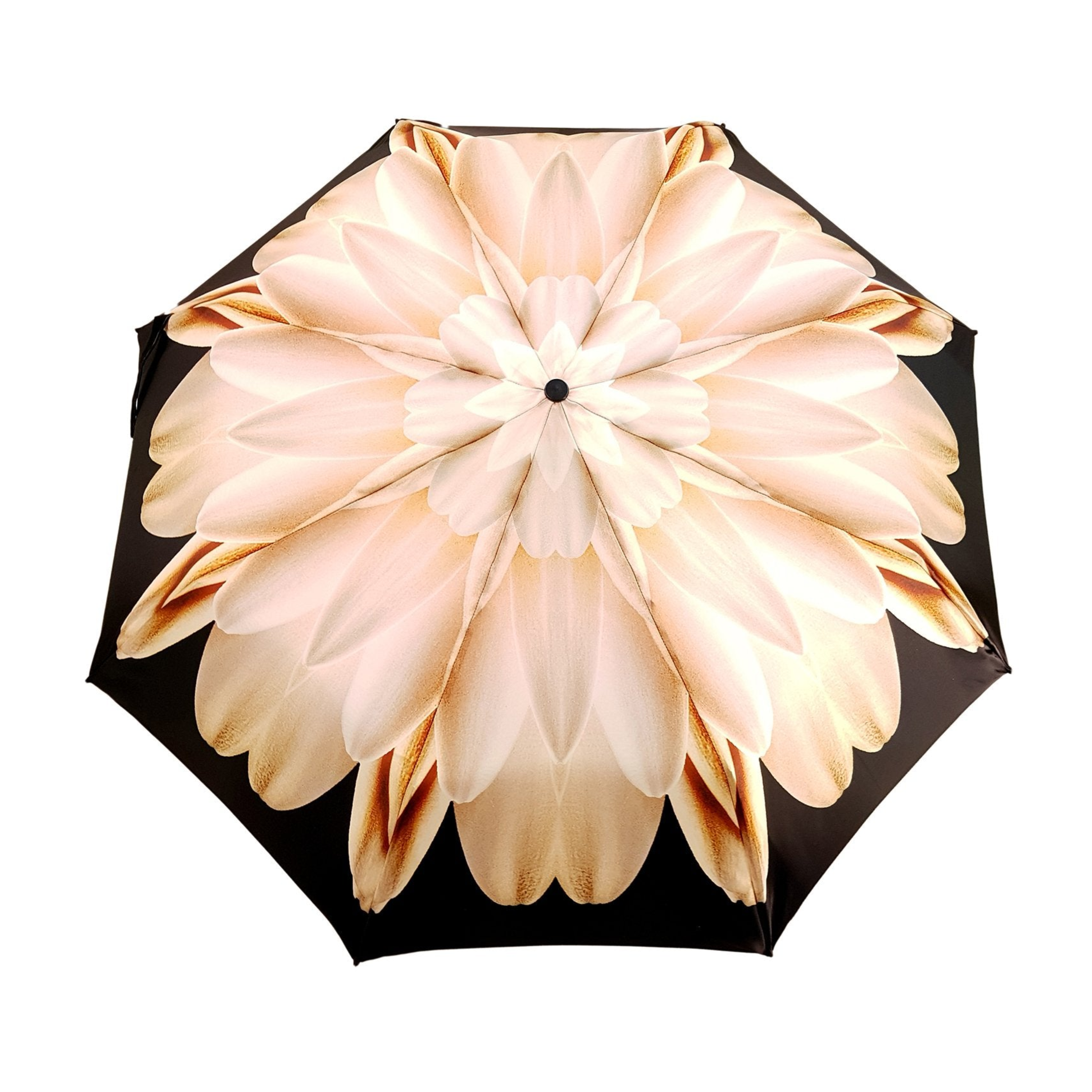 Lotus Women’s Folding Umbrella with Black Duck Handle