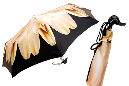 Lotus Women’s Folding Umbrella with Black Duck Handle