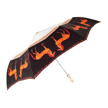 Exclusive Horses Design 24K Jeweled Handle Women’s Folding Umbrella