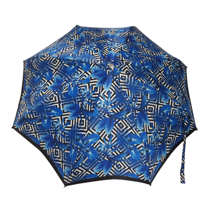 Exclusive Blue Geometric Swarovski Crystals Women’s Folding Umbrella
