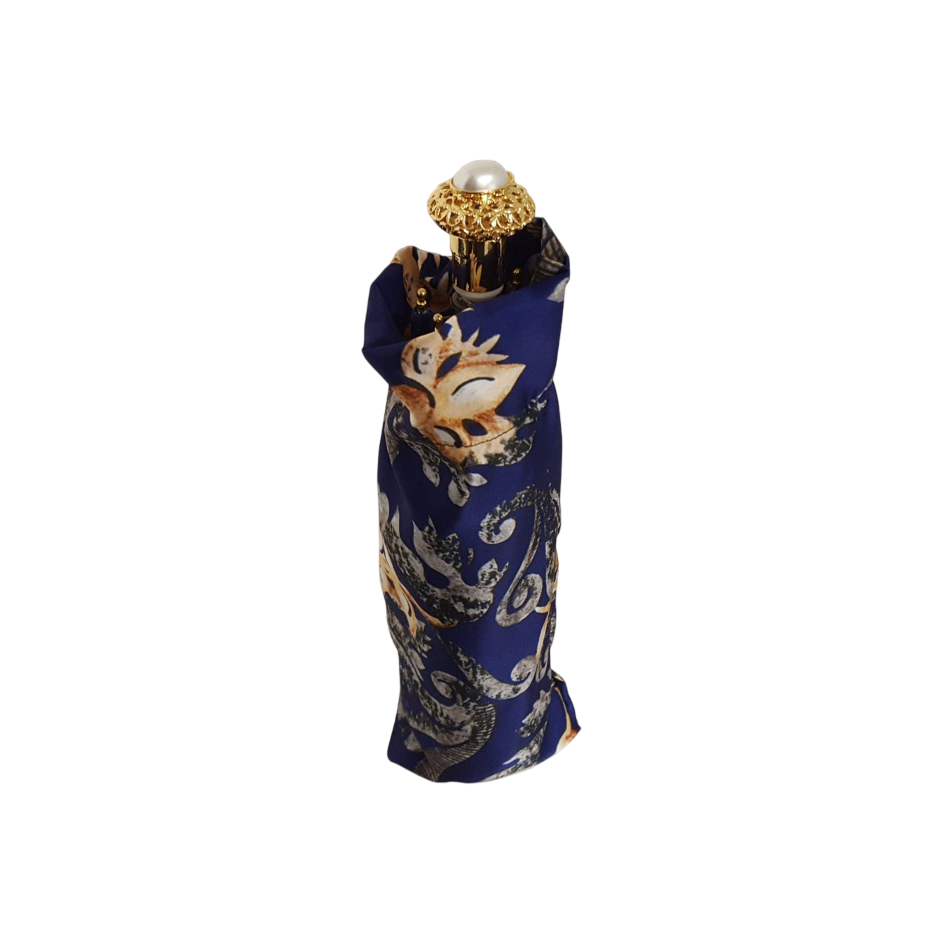 Exclusive Floral Women’s Folding Umbrella with 24K Jeweled Handle