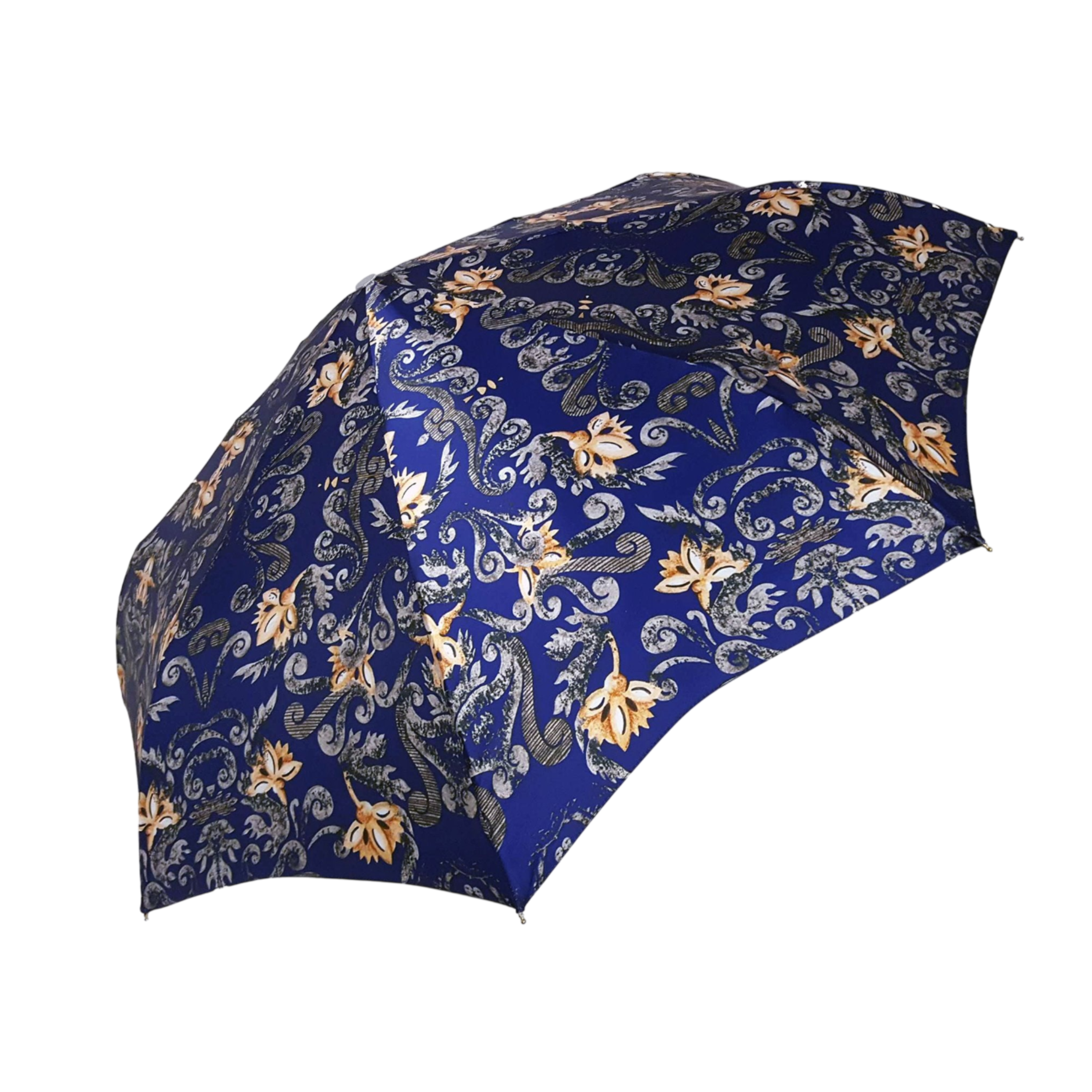 Exclusive Floral Women’s Folding Umbrella with 24K Jeweled Handle