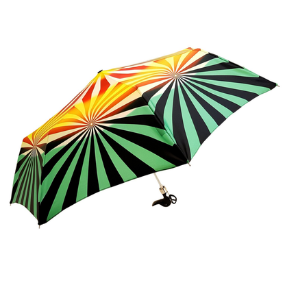 Exclusive Geometric Women’s Folding Umbrella with Black Duck Handle