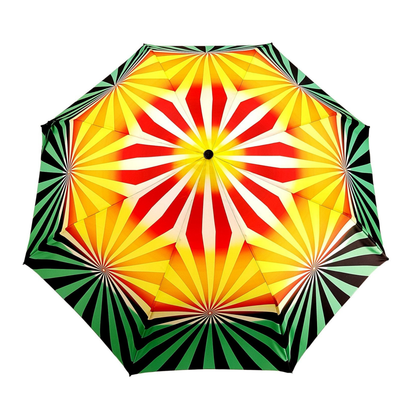 Exclusive Geometric Women’s Folding Umbrella with Black Duck Handle