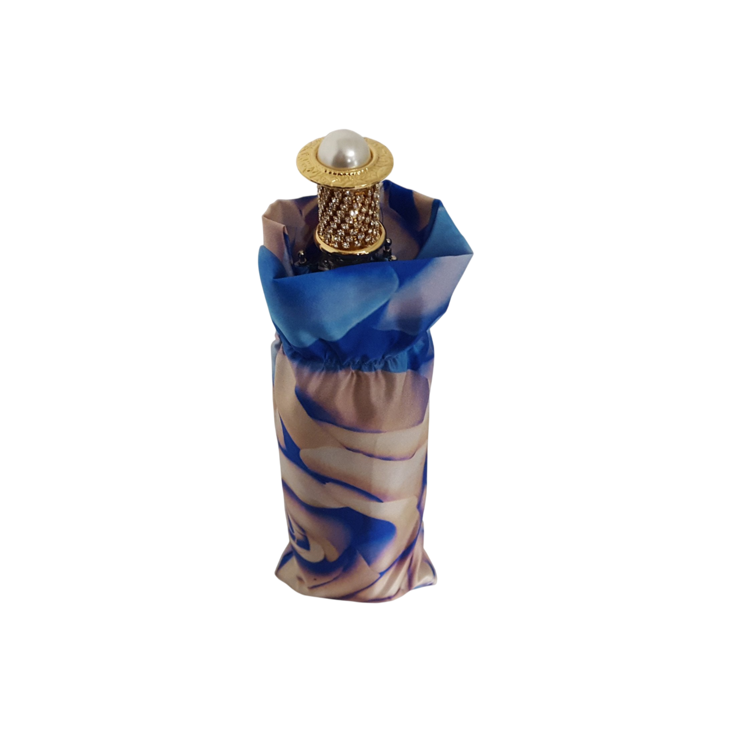 Elegant Rose Women’s Folding Umbrella with 24K Jeweled Handle
