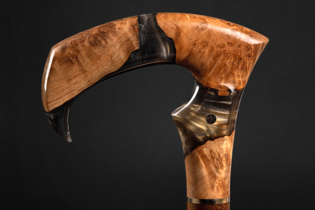 Elegant epoxy resin walking cane by ARTWalkingSticks, featuring a durable design suitable for men and women.