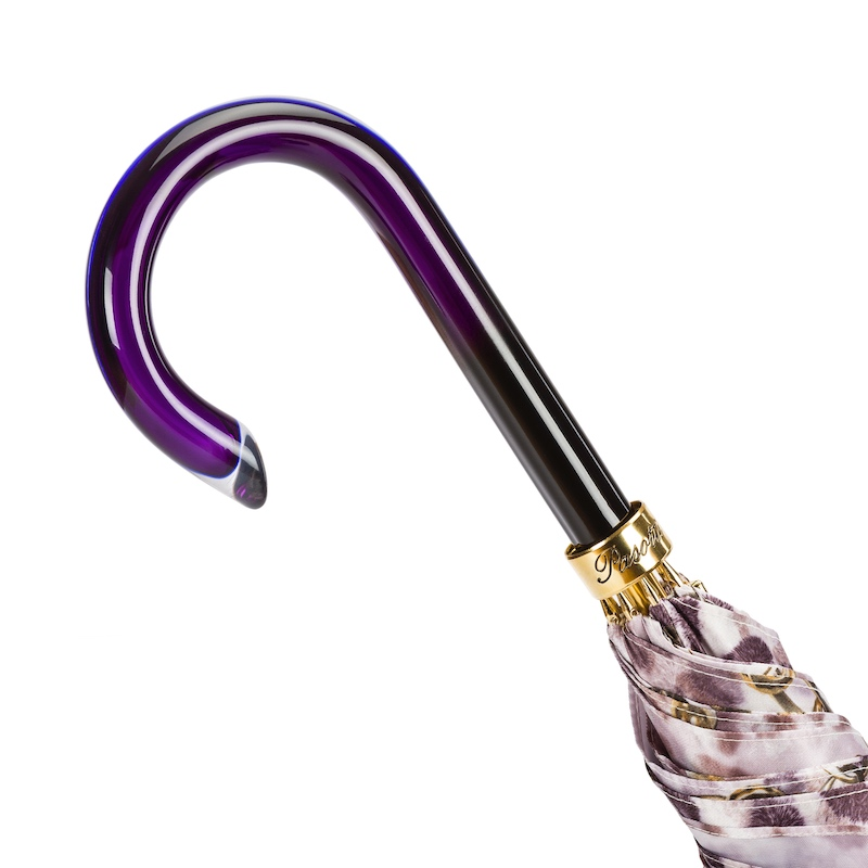 Automatic Opening Umbrella – Stylish Purple Chains Print Rain Umbrella with Comfortable Handle