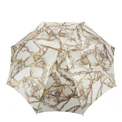 Bridles Print Umbrella – Automatic Opening | Leather Handle, Handmade Italian Gift