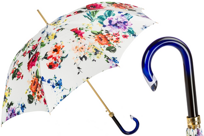 Spring Umbrella Flowers – Handmade Italian Floral Umbrella with Automatic Open & Acetate Handle