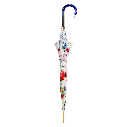Spring Umbrella Flowers – Handmade Italian Floral Umbrella with Automatic Open & Acetate Handle