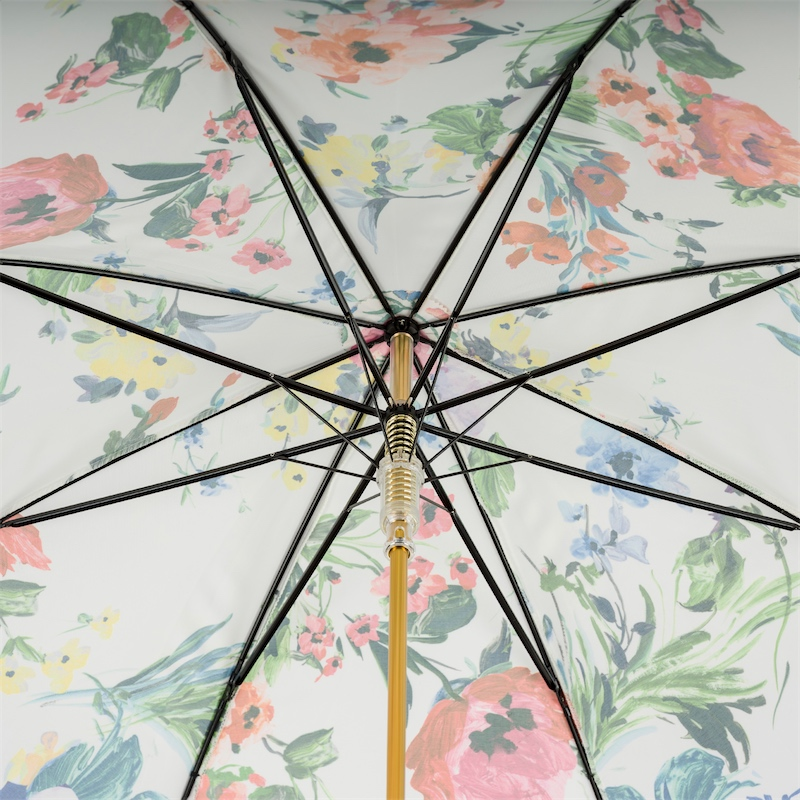 Spring Umbrella Flowers – Handmade Italian Floral Umbrella with Automatic Open & Acetate Handle